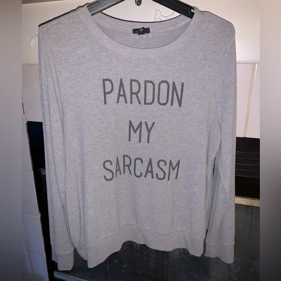 Torrid Pardon My Sarcasm Gray Hacci Sweatshirt SZ 0. - Picture 2 of 7